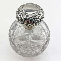 Victorian Sterling Silver and Cut Glass Perfume Bottle