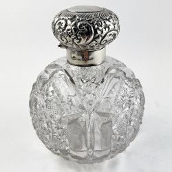 Victorian Sterling Silver and Cut Glass Perfume Bottle