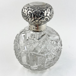 Victorian Sterling Silver and Cut Glass Perfume Bottle