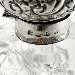 Victorian Sterling Silver and Cut Glass Perfume Bottle
