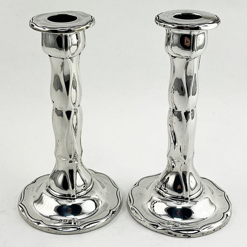 Most Unusual Style Sterling Silver Candlesticks (1923)