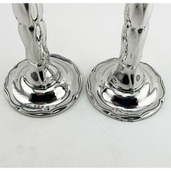 Most Unusual Style Sterling Silver Candlesticks