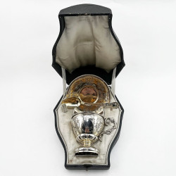 Decorative Boxed French Sterling Silver Christening Set (c.1880)
