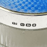 Blue Guilloche Enamel and Sterling Silver Dressing Table Jar