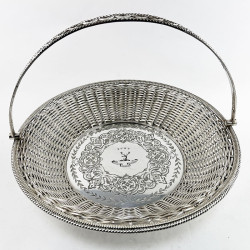 Superior Large Victorian Silver Plated Basket (c.1875)