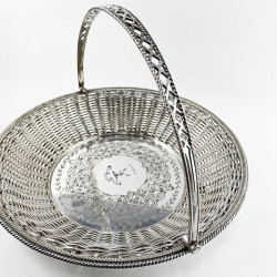Superior Large Victorian Silver Plated Basket