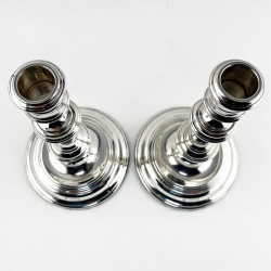 Pair of William Comyns Sterling Silver Candlesticks