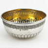 Boxed Victorian Sterling Silver Sugar Bowl and Matching Sugar Tongs