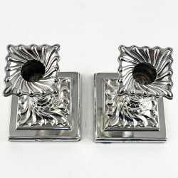 Pair of Dwarf Size Victorian Sterling Silver Candlesticks