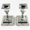Pair of Dwarf Size Victorian Sterling Silver Candlesticks (1893)