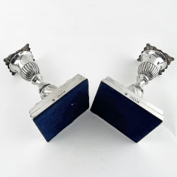 Pair of Dwarf Size Victorian Sterling Silver Candlesticks