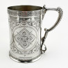 Decorative George Unite Victorian Sterling Silver Pint Mug (1876)