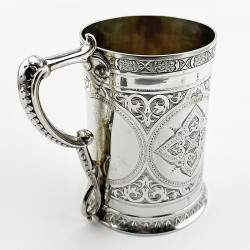 Decorative George Unite Victorian Sterling Silver Pint Mug
