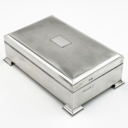 Handsome Rectangular Sterling Silver Trinket or Cigarette Box
