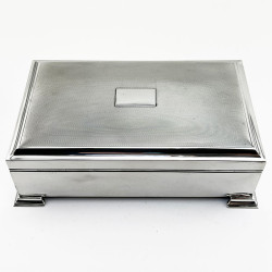 Handsome Rectangular Sterling Silver Trinket or Cigarette Box