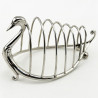 Late Victorian Novelty Swan Sterling Silver Toast Rack (1900)