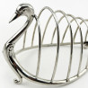 Late Victorian Novelty Swan Sterling Silver Toast Rack