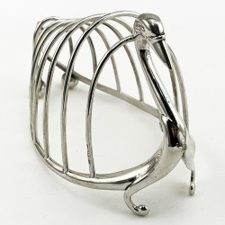 Late Victorian Novelty Swan Sterling Silver Toast Rack
