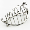Late Victorian Novelty Swan Sterling Silver Toast Rack
