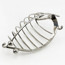 Late Victorian Novelty Swan Sterling Silver Toast Rack