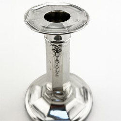Elegant Pair of Antique Sterling Silver Candlesticks