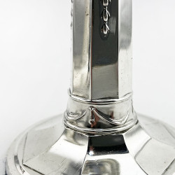 Elegant Pair of Antique Sterling Silver Candlesticks