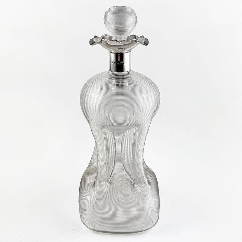 Superb Victorian Sterling Silver Necked Glug Glug Decanter (1894)