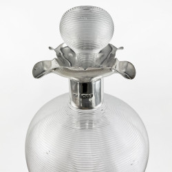 Superb Victorian Sterling Silver Necked Glug Glug Decanter