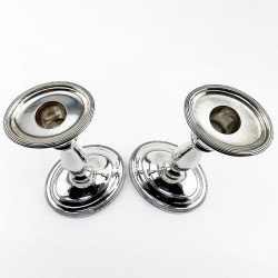 Elegant Pair of Georgian Sterling Silver Candlesticks
