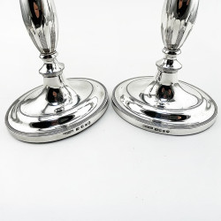 Elegant Pair of Georgian Sterling Silver Candlesticks