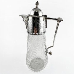 Beautiful Engraved Victorian Silver Plated Claret Jug (c.1895)