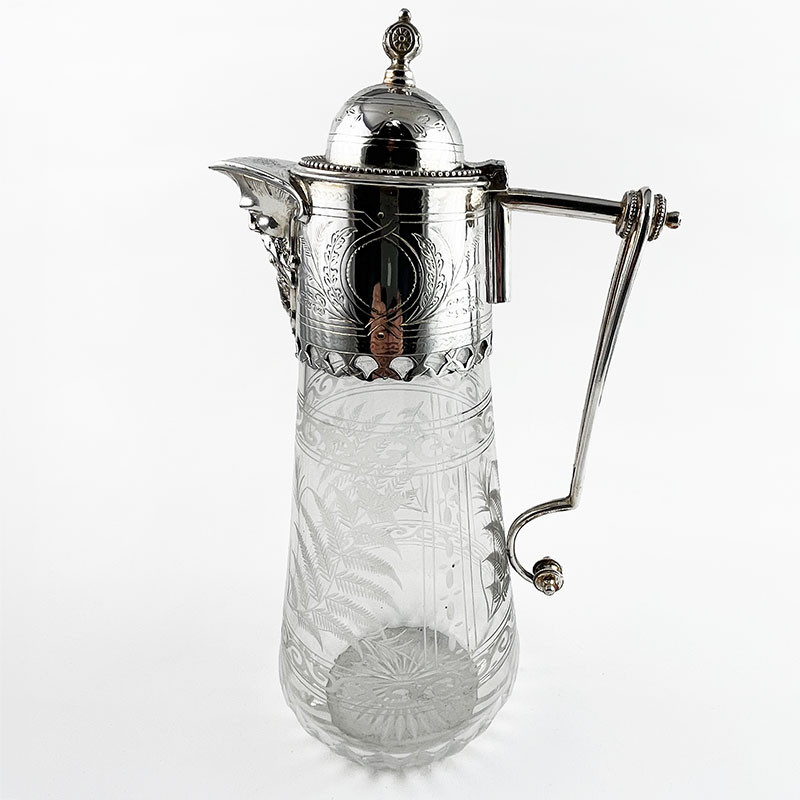 Beautiful Engraved Victorian Silver Plated Claret Jug (c.1895)