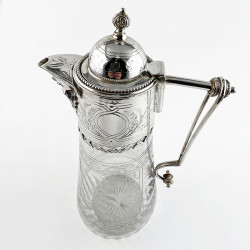 Beautiful Engraved Victorian Silver Plated Claret Jug