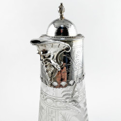 Beautiful Engraved Victorian Silver Plated Claret Jug
