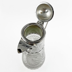 Beautiful Engraved Victorian Silver Plated Claret Jug