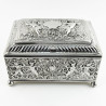 Decorative Victorian Sterling Silver Jewellery or Trinket Box (1880)