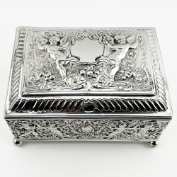 Decorative Victorian Sterling Silver Jewellery or Trinket Box