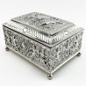 Decorative Victorian Sterling Silver Jewellery or Trinket Box