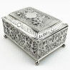 Decorative Victorian Sterling Silver Jewellery or Trinket Box