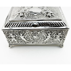 Decorative Victorian Sterling Silver Jewellery or Trinket Box