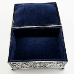 Decorative Victorian Sterling Silver Jewellery or Trinket Box