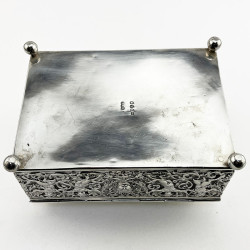 Decorative Victorian Sterling Silver Jewellery or Trinket Box