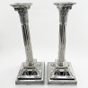 Superb Pair of Edwardian Sterling Silver Candlesticks