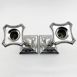 Superb Pair of Edwardian Sterling Silver Candlesticks