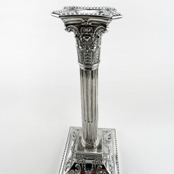 Superb Pair of Edwardian Sterling Silver Candlesticks
