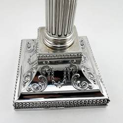 Superb Pair of Edwardian Sterling Silver Candlesticks