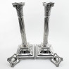 Superb Pair of Edwardian Sterling Silver Candlesticks