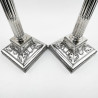 Superb Pair of Edwardian Sterling Silver Candlesticks