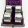Boxed Set of Four Victorian Sterling Silver Napkin Rings