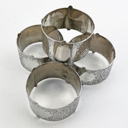 Boxed Set of Four Victorian Sterling Silver Napkin Rings